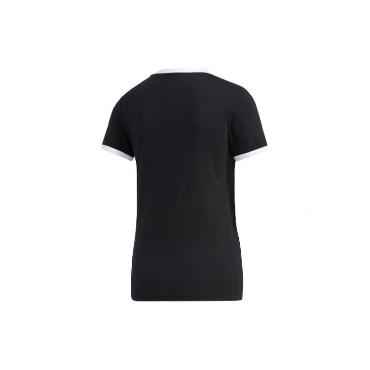 (WMNS) adidas neo Yellow Crossover Sports Short Sleeve Black Women's GL7212