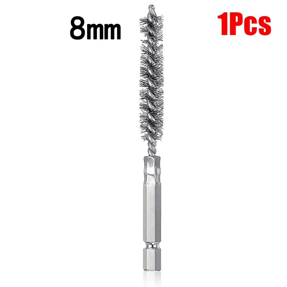 1/6 шт. со стальной щетиной и ручкой, щетка для чистки отверстий из нержавеющей стали для дрели, ударного шуруповерта