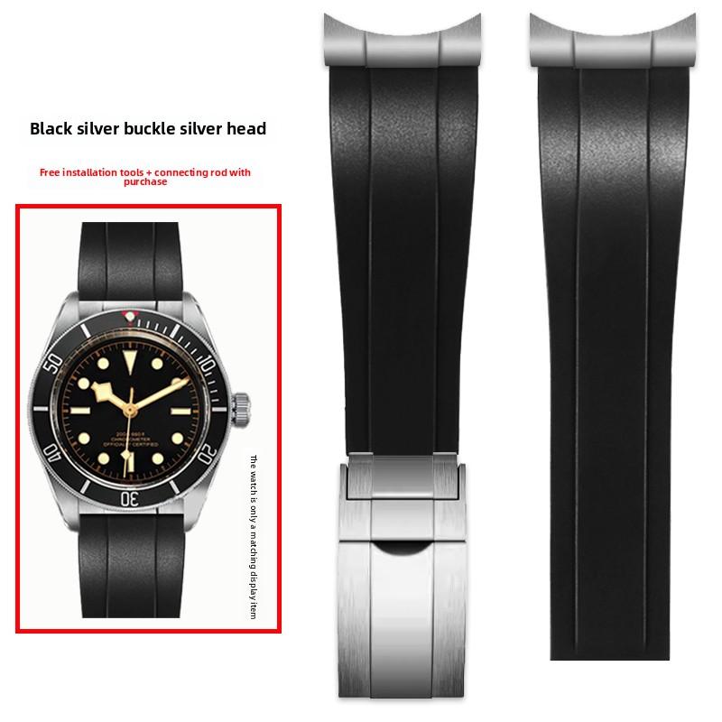 Ремешок для часов Для Tudor Biwan Black Bay серии M79230R M79363N Металлический Изогнутый Конец порт Резиновый Ремешок для часов 20 мм 21 мм 22 мм