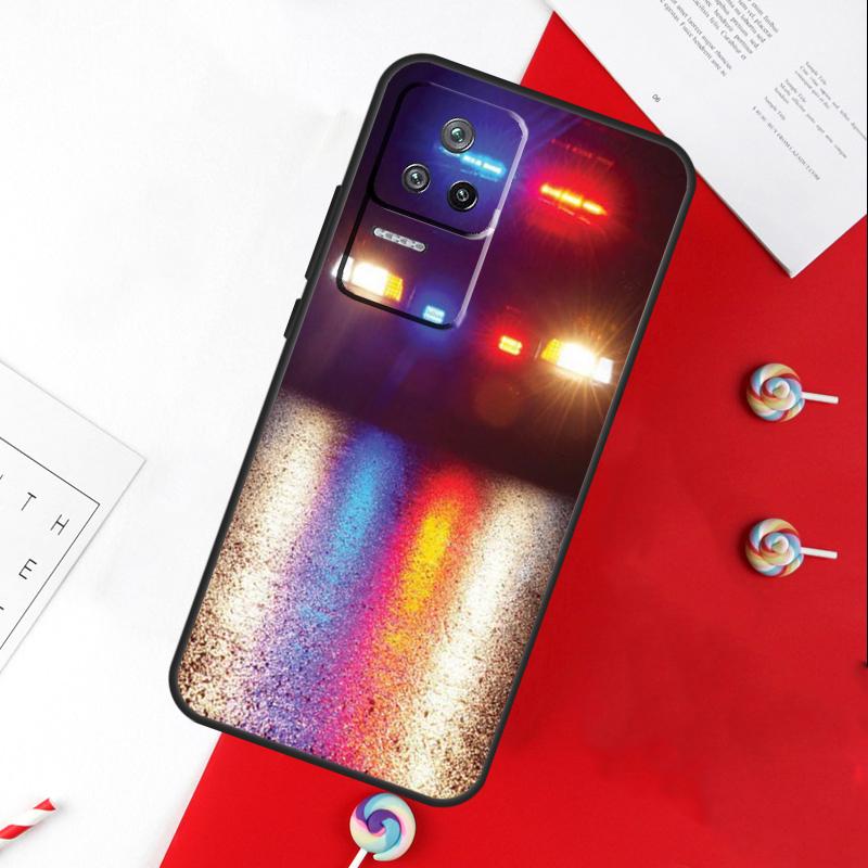 Чехол Police Cars Light At Night для Xiaomi 11T 12T 13T 14T Pro 13 14 15 Ultra POCO X7 Pro X3 X5 X6 F5 F6 M6 Pro