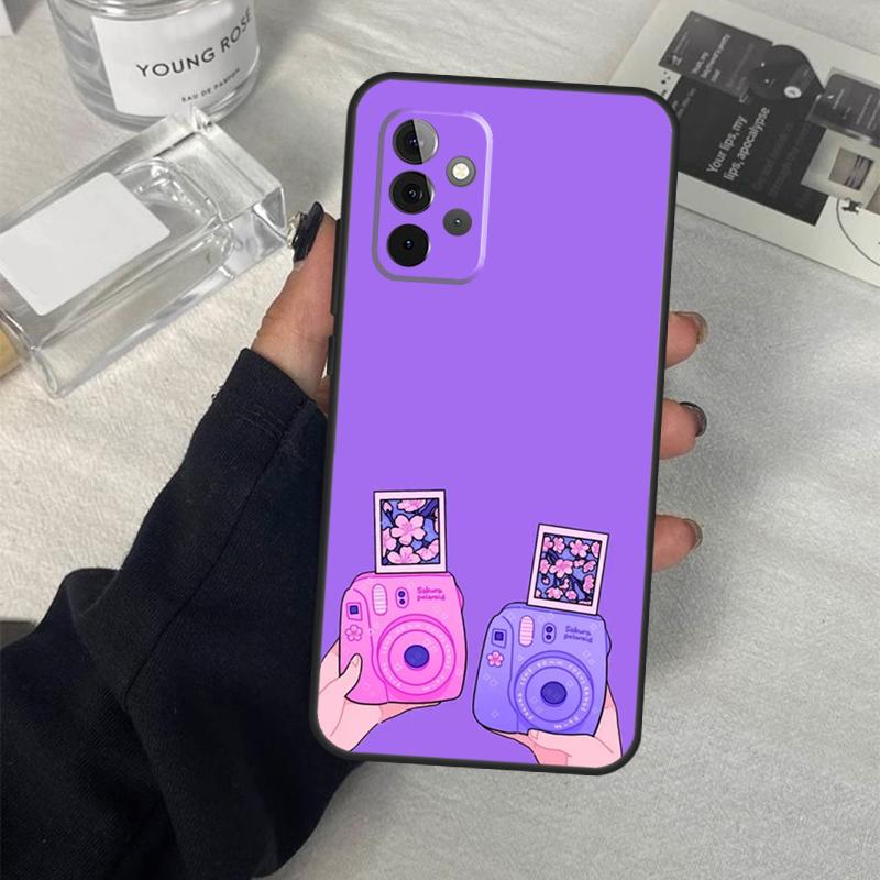 Фиолетовый эстетичный чехол для Samsung Galaxy A13 A23 A33 A53 A17 A06 A16 A56 A36 A54 A34 A14 A52 A32 A15 A35 A55