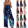 Женский комбинезон с принтом, повседневный свободный комбинезон с регулируемыми подтяжками