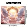 2D flat design 1 pink angel wings wedding backdrop banner - elegant golden arch and cloud design