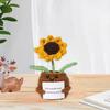 Вязаная крючком кукла подсолнуха, игрушка ручной работы для эмоциональной поддержки с ободряющей карточкой, вязаное украшение для горшка с растением подсолнечника, забавная кукла позитивной жизни
