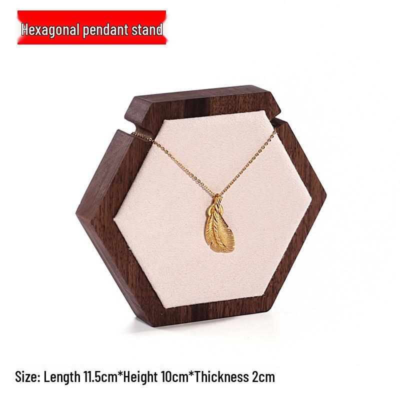 Walnut Jewelry Display Stand Set: Ring Tray & Necklace Mannequin