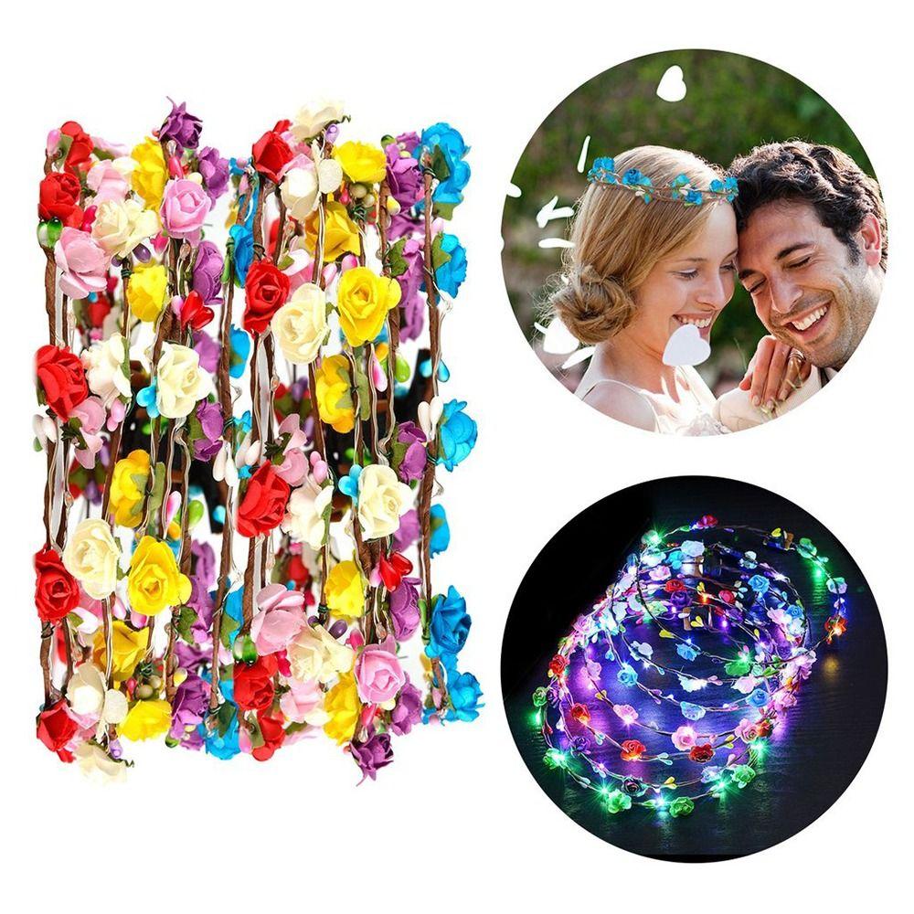 Seaside Luminous For Bridesmaid Flower Crowns Glowing Wreath Wreath Headband Beach Headband