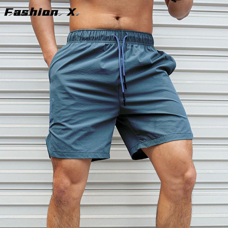 Мужские легкие быстросохнущие спортивные шорты с застежкой-шнурком