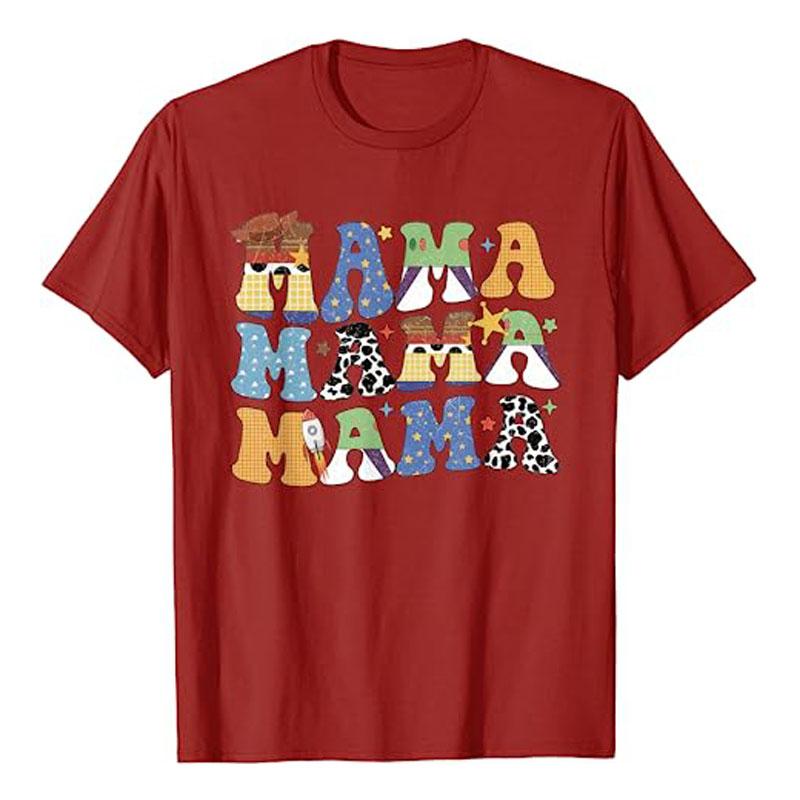 Toy Funny Story Mama - Boy Mom Mother's Day Tee for Womens T-Shirt Sayings Graphic Outfits Cotton Short Sleeve Blouses Gift Idea