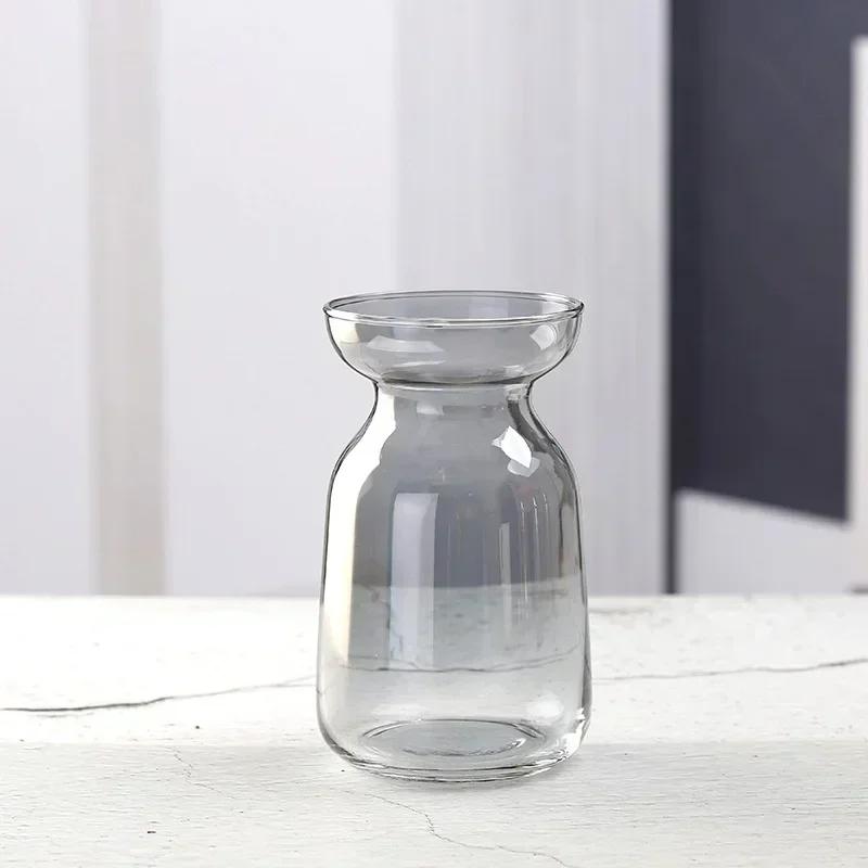 Цветочная ваза для украшения стола, стеклянная ваза для гостиной, украшения стола, ручная работа, настольная ваза для растений, украшение для дома