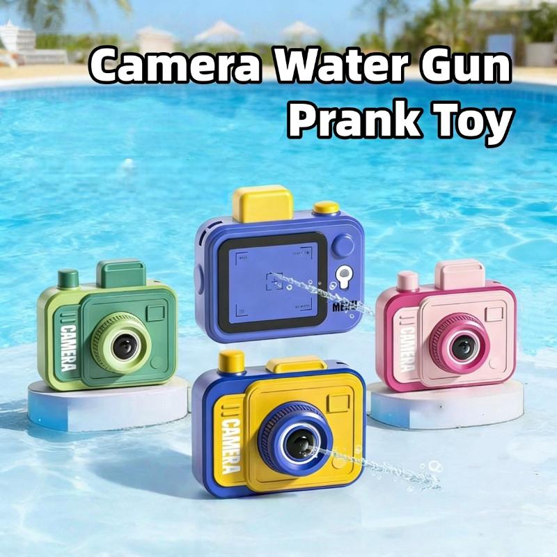 Kids Camera Shaped Water Gun Unique Double Spray Toy for Outdoor Prank Games Summer Party Gift Interaction Fun