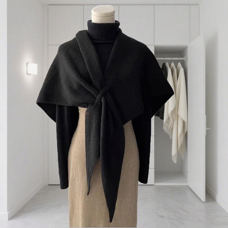 New Version Women’s Neck Wrap • Autumn & Winter Thickened Warm Shoulder Shawl • Female Triangular Knitted Scarf