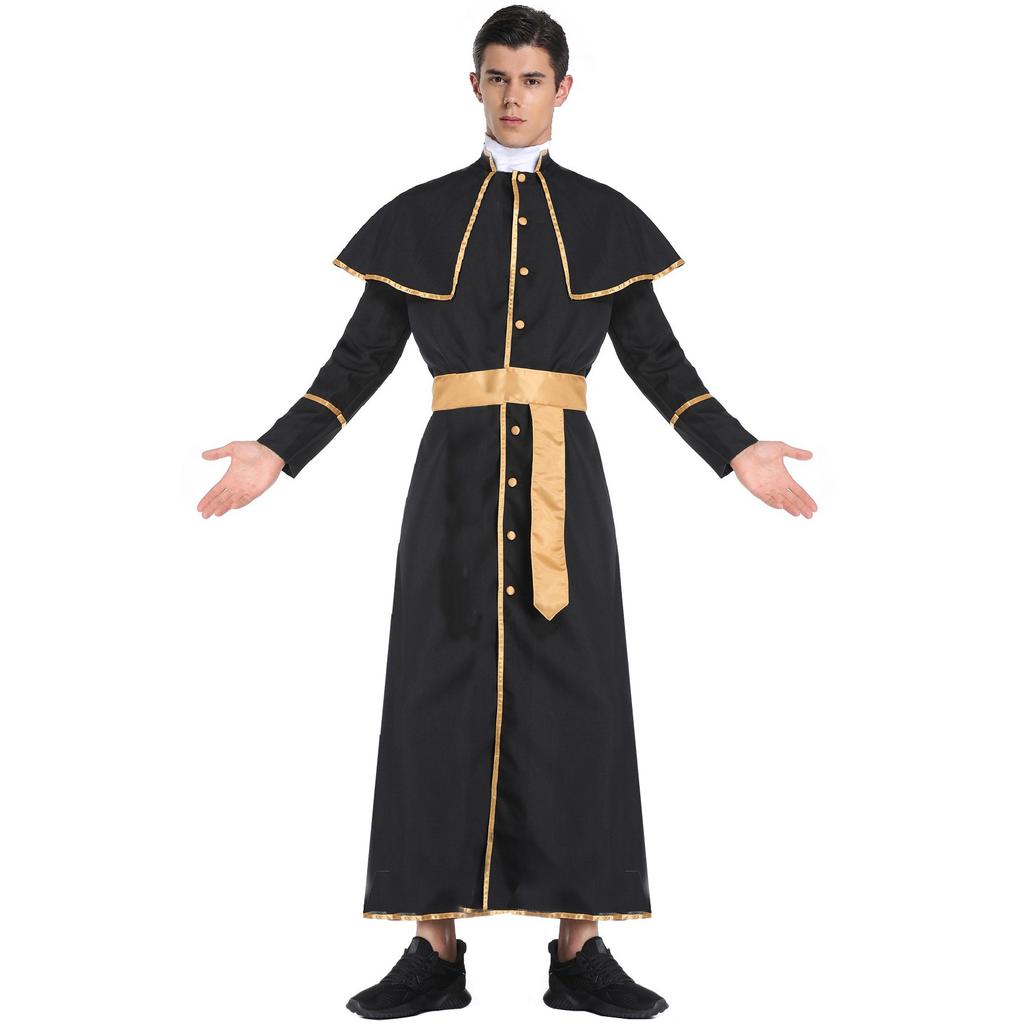 Halloween Priest Costume Ancient Greek Roman Cos Masquerade Missionary Robe Men's Performance Costume