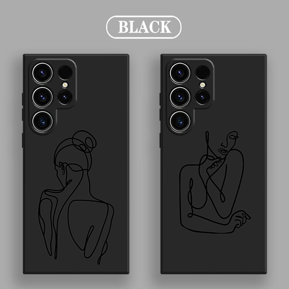 Minimalist Female Body Wire Art Phone Case For Samsung Galaxy S26 Ultra Cases S25 FE S24 S23 S21 Ultra S20 FE S22 S26 Plus Cover