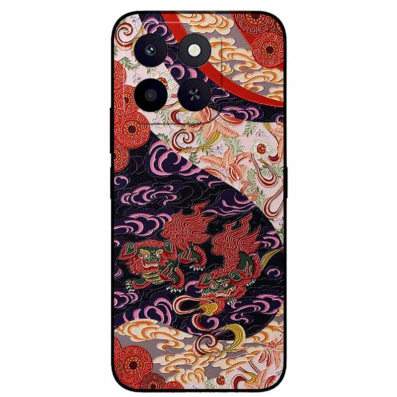 3D Cartoon Emboss Cases For Honor X6a / X6b / X6c Relief Embossed Retro Silicone Back Cover For X6B Black Funda Anime Bumper X6C