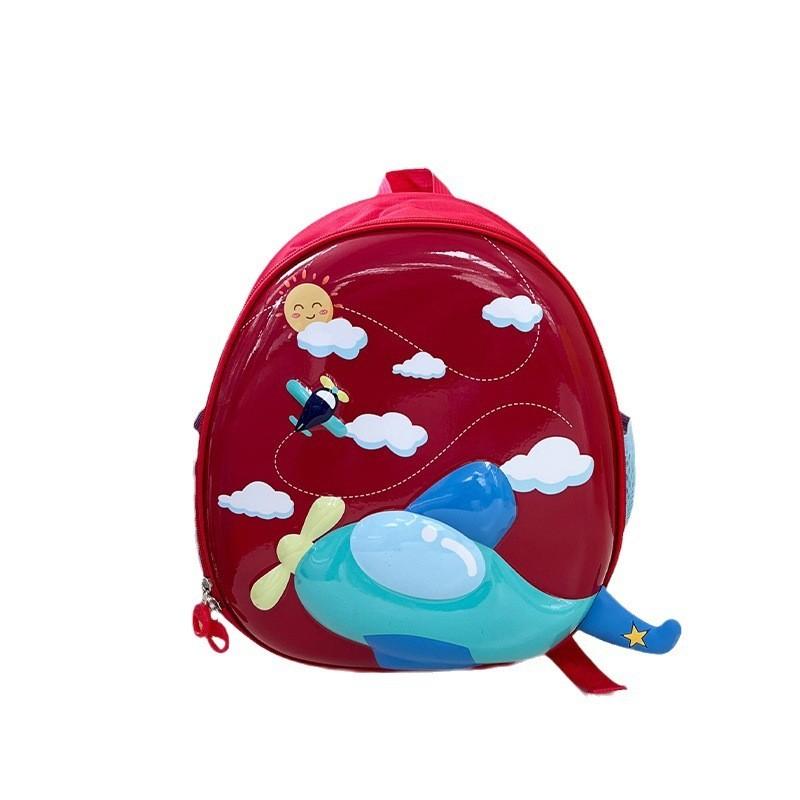 Adorable Children's Backpack For Boys And Girls Lightweight Pvc Airplane Design Perfect For Preschool And Kindergarten