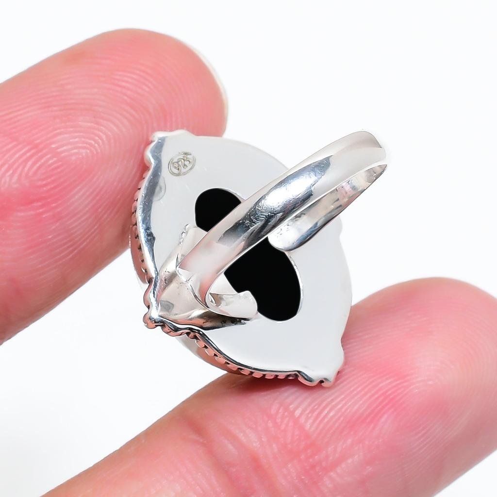Black Onyx - Brazil 925 Sterling Silver Ring V4566, Black Ring, Oval Ring, Valentin's Day Gift, Gift For Her, Birthday Gift, Handmade Jewelry, Silver