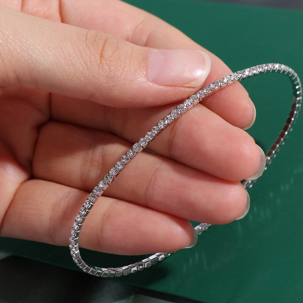 Ювелирный браслет со стразами, цветной браслет, модный эластичный браслет со стразами для девочек