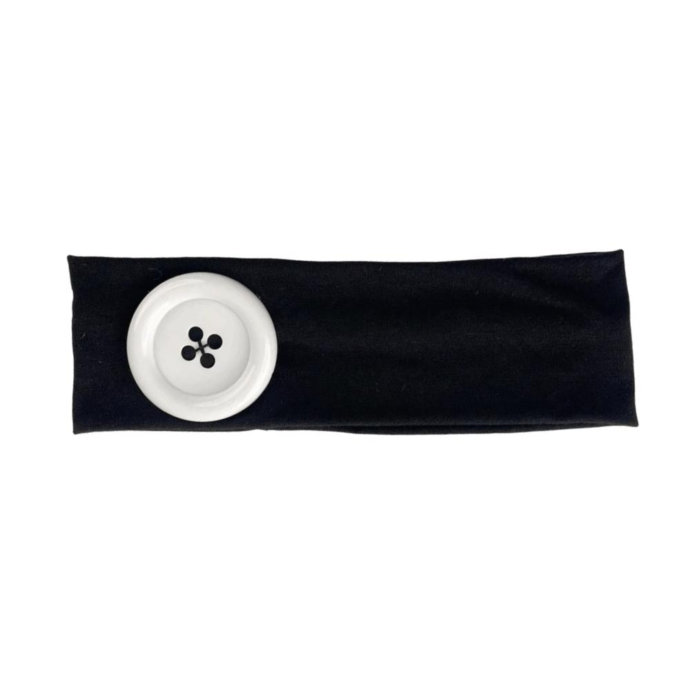 Dopamine Color Elastic Head Wrap Large Button Yoga Hairband Fashionable Polka Dot Headband Daily