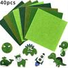 40Pcs Green Felt Fabric Sheets, Pre-Cut Felt Sheet for DIY Crafts Sewing Patchwork Art Projects, 4 Colors