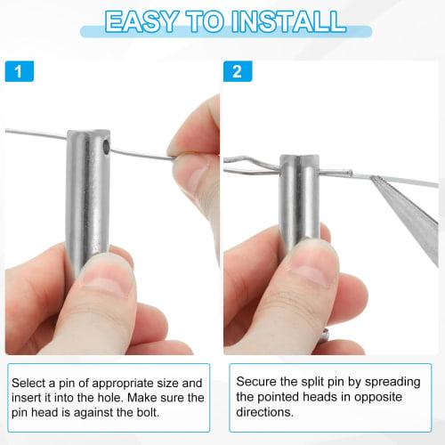 PATIKIL Clevis Pins, 10pcs, 6mm X 70mm, Single Hole, 304 Stainless Steel, Flat Head Pins for Machines, Furniture, and Lawn Mowers, Silver