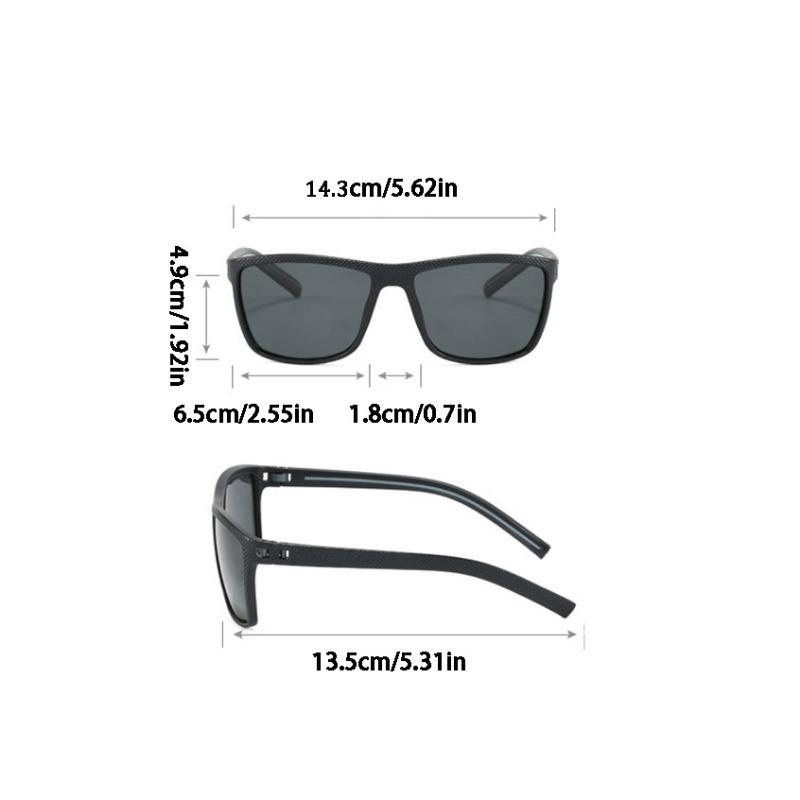 Non-polarized 2pcs Men Sports Sunglasses for Outdoor Driving Fashion Square Frame Eyewear Cycling Anti-glare Large Frame Eyewear for Fishing Driving
