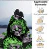 1pc Flame Skulls Blanket, Lightweight Flannel Throw Blanket For Sofa, Bed, Travel195