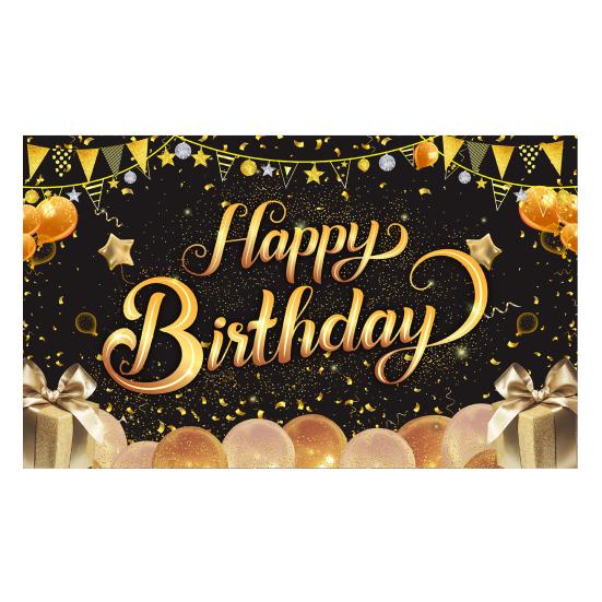 Fashion Clear Printing Decorative Washable Happy Birthday Party Backdrop Cloth Home Decor for Festival Banner
