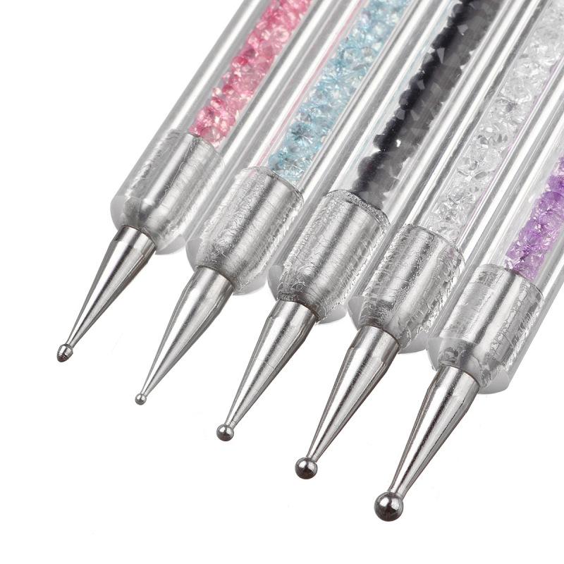 5 Pcs/set Nail Art Pen Set Double-head Point Drilling Pen Drawing Line Pen Nail Art Brush Set