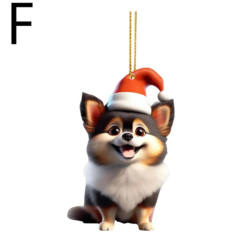 Рождественское современное украшение для дома 2D акриловые мультяшные украшения собака мультяшная милая подвеска на елку De Christmas Navidad Christmas C9F6
