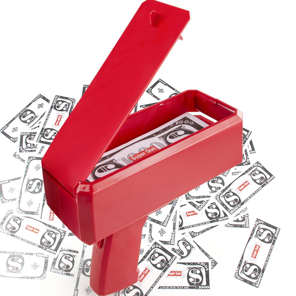 Оригинальная заводская поставка Новые игрушки-пистолеты для распыления странных денег, Распылитель денег в долларах США Глянцевая игра для вечеринки Свадебная машина для распыления денег