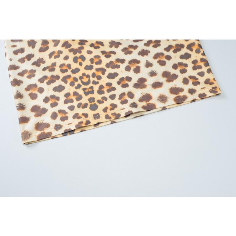 Модное сексуальное платье без рукавов в стиле Spice с леопардовым принтом и квадратным воротником для женщин