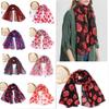 Paris Red Poppy Print Flower Lady Fashion Scarf Wrap Dress Long Soft Warm Christmas Gift