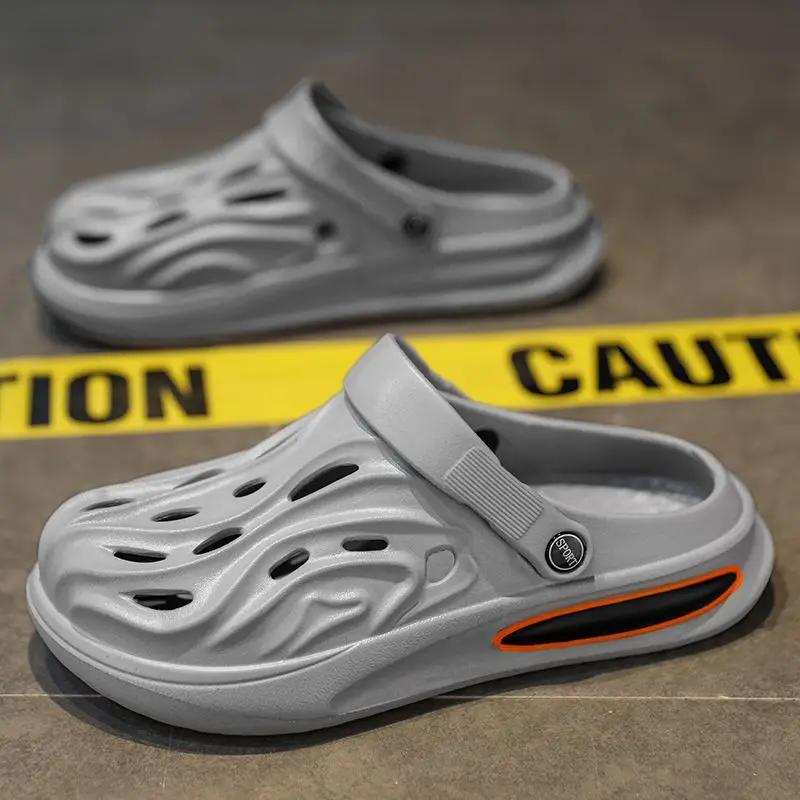 Модные Дырявые Мужские Шлепанцы Пляжные Мягкие Сабо Дешевая Обувь Распродажа Резиновые Оригинальные Удобные Элегантные Взрослые Повседневные Мужские Тапочки