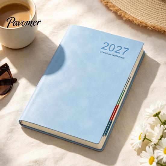 Ежедневник 2027 A5, Имитация кожи, 320 страниц, Блокнот-расписание с плотной бумагой, Дневник для записей, Ленточка-закладка, Органайзер «Один день на странице»