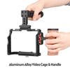 Andoer Camera Video Cage + Top Handle + Side Wooden Grip Kit Aluminum Alloy with Dual Cold Shoe