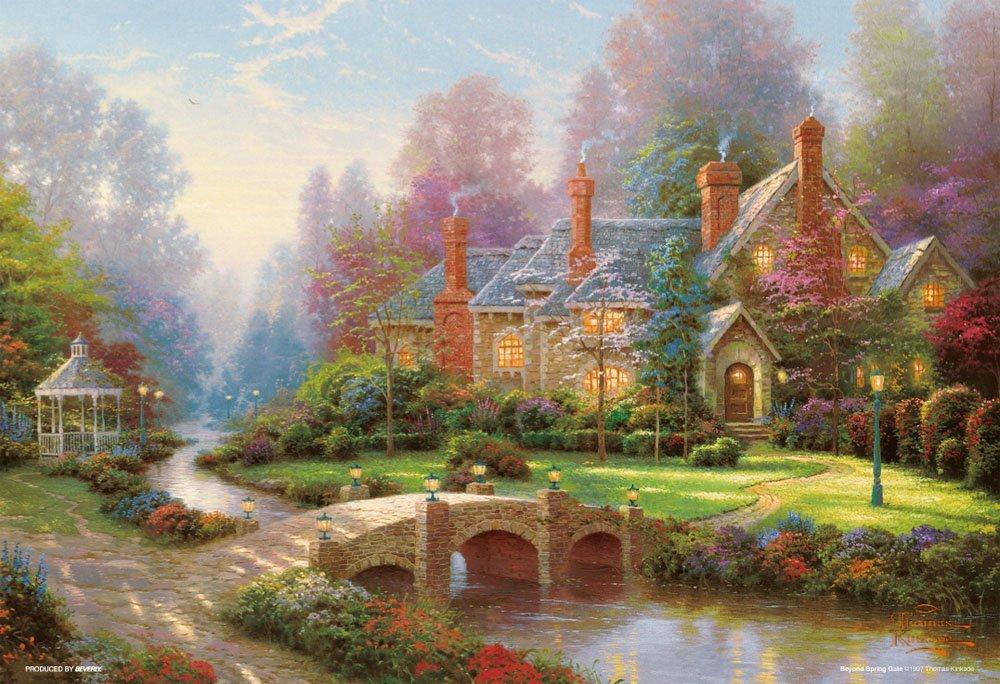 World's Smallest 1000 Micro Pieces Thomas Kinkade Spring Bridge Small Piece (26x38cm)
