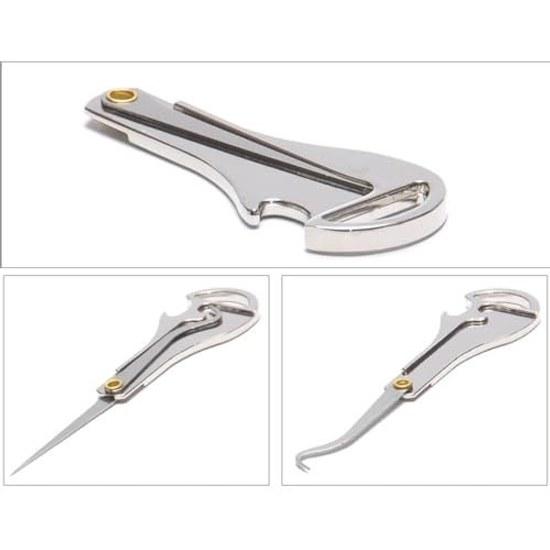 Goods Land 3in1 Toothpick Bottle Opener Key Shape Portable Holder Ring Multifunctional Carry Stainless Steel GD-KAGITUMA