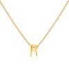 Stainless Steel Initial Necklace Gold  Color Cut Letters Single Name Choker Necklace for Women Pendant Jewelry Gift