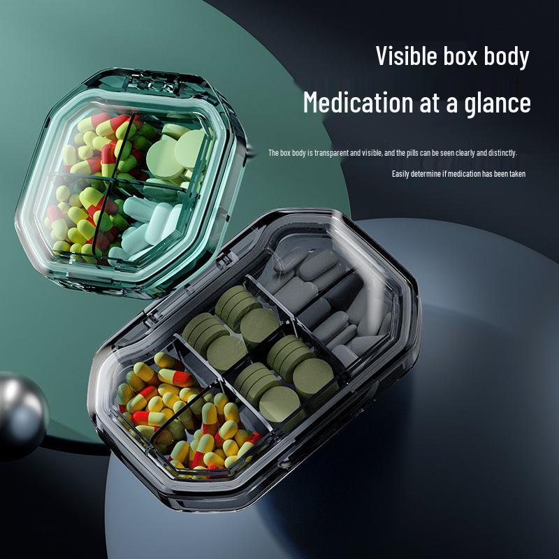 Compact Moisture-Proof Travel Pill Organizer: Sealed Silicone, Weekly Compartments for Tablets & Capsules