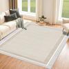 Машинная стирка, нескользящая основа, устойчивый к пятнам бежевый полосатый ковер для гостиной, кухонный коврик и напольный коврик, ковер для спальни, мягкий ковер