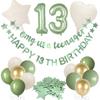 Rose Gold Fifty & Fabulous Happy 50th Birthday Banner Garland Foil Balloon 50 for Womens 50th Birthday Decorations Hanging 50 and Fabulous Cheers to