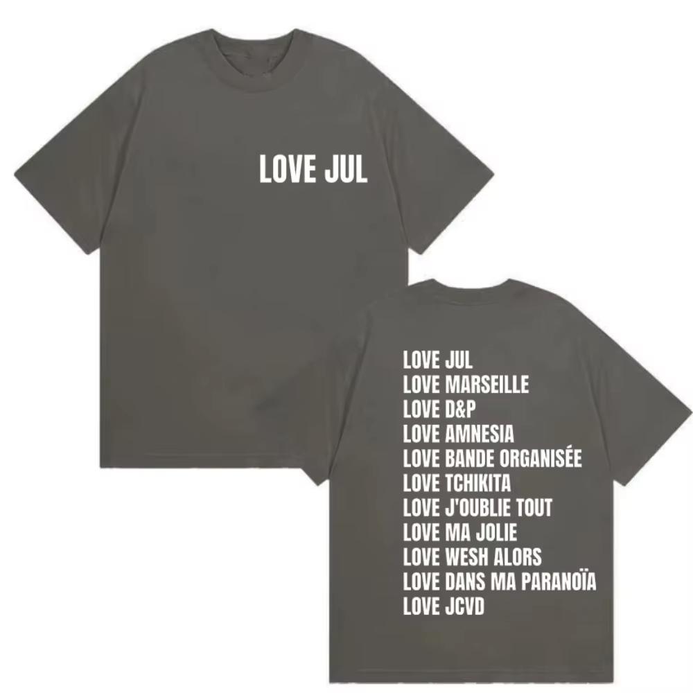 Love Jul France Rapper 2026 Album Print T Shirts Men Women Vintage Fashion Short Sleeve Tshirts Casual pure Cotton Tshirt