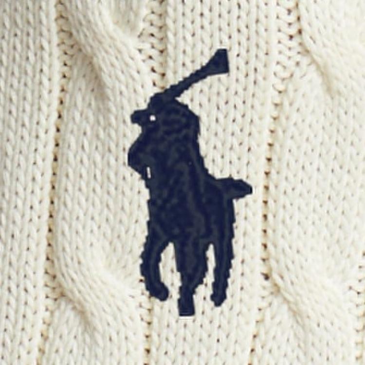 Polo Ralph Lauren SS23 Однотонный пуловер с V-образным вырезом и вышитым логотипом Тонкий вязаный свитер Женский свитер Цвет: Кремовый WMPOSWENC020658-101