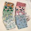 Neckerchief Flower Print Scarves Sunscreen Headscarf Retro Printed Silk Scarf  Ladies