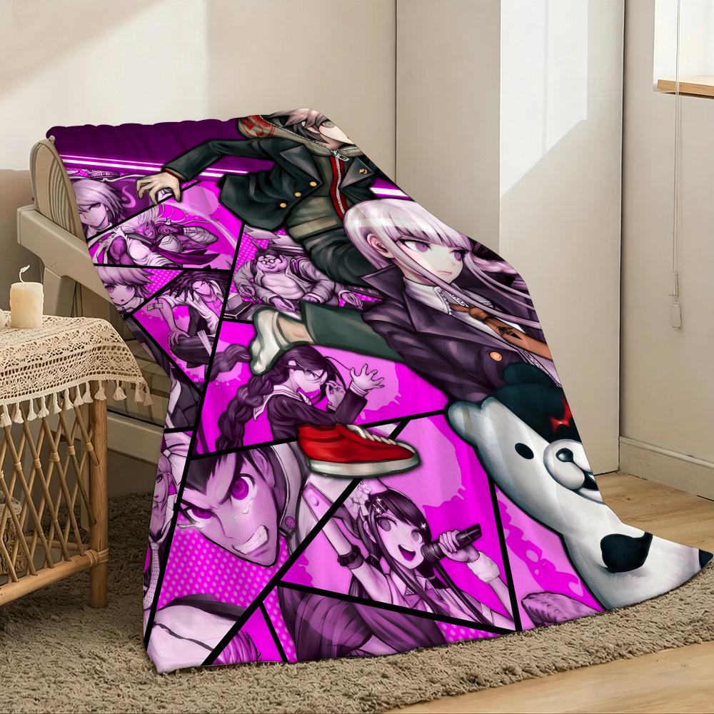 D-Danganronpa Anime Game Throw Lightweight 240g Flannel Blanket Soft Skin-friendly for Summer Cooling