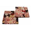 Set of 2 Japanese-style Brocade Kimono Coasters (Beni Sakura)