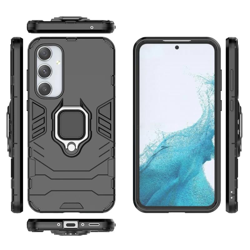 For Samsung Galaxy A35 5g Back Cover Phone Case Shockproof Armor Anti-Fall Metal Ring Holder Magnetic Protect SM-A356 Coque