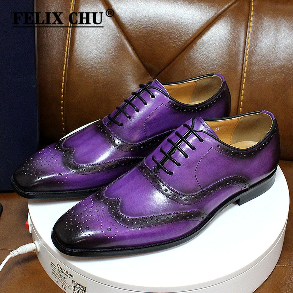 Fashion Big Sizes Handmade Mens Wingtip Oxford Shoes Genuine Calf Leather Traditional Brogue Dress Shoes Wedding Formal Shoes for Men