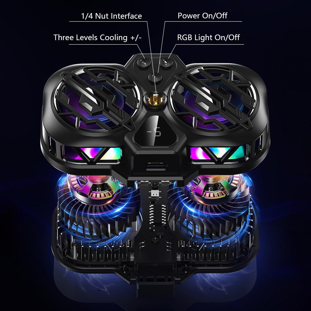 Двухъядерный вентилятор охлаждения K11 Semiconductor для смартфона с подсветкой RGB