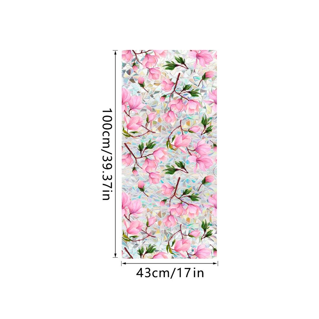 PVC Flower Window Electrostatic Stickers Privacy Protection Static Cling Decoration Reusable Glass Decals for Home Bathroom
